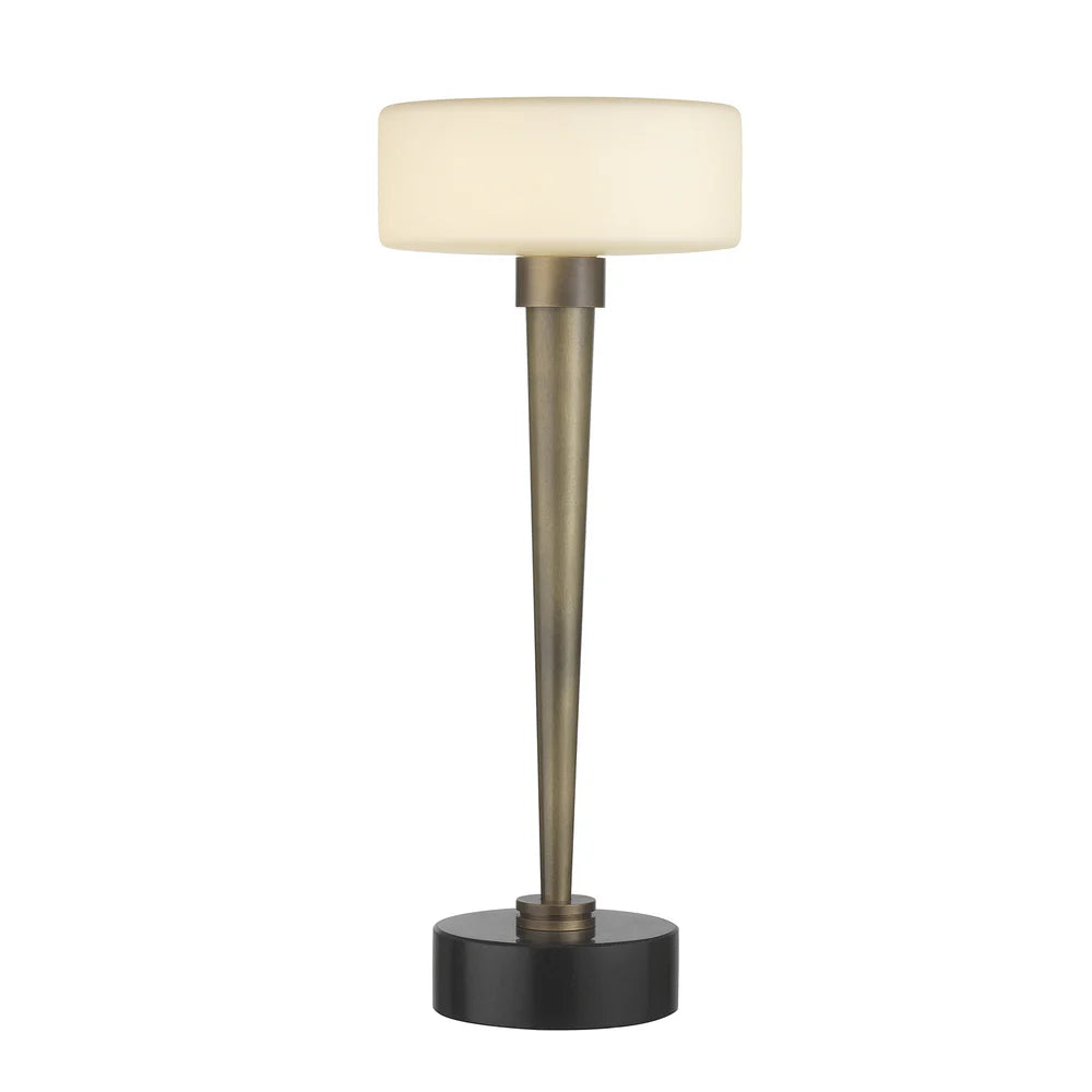 Northern Light - Colven Table Lamp Large - Old English Brass Light Finish - Matt Opal Glass (Ø180 mm) Shade