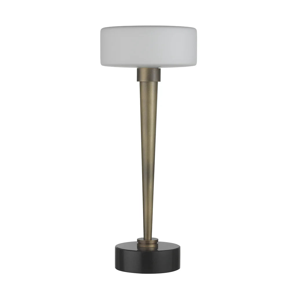 Northern Light - Colven Table Lamp Large - Old English Brass Light Finish - Matt Opal Glass (Ø180 mm) Shade