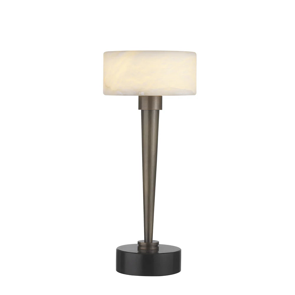 Northern Light - Colven Table Lamp Medium - Old English Brass Light Finish - White Alabaster (Ø180 mm) Shade