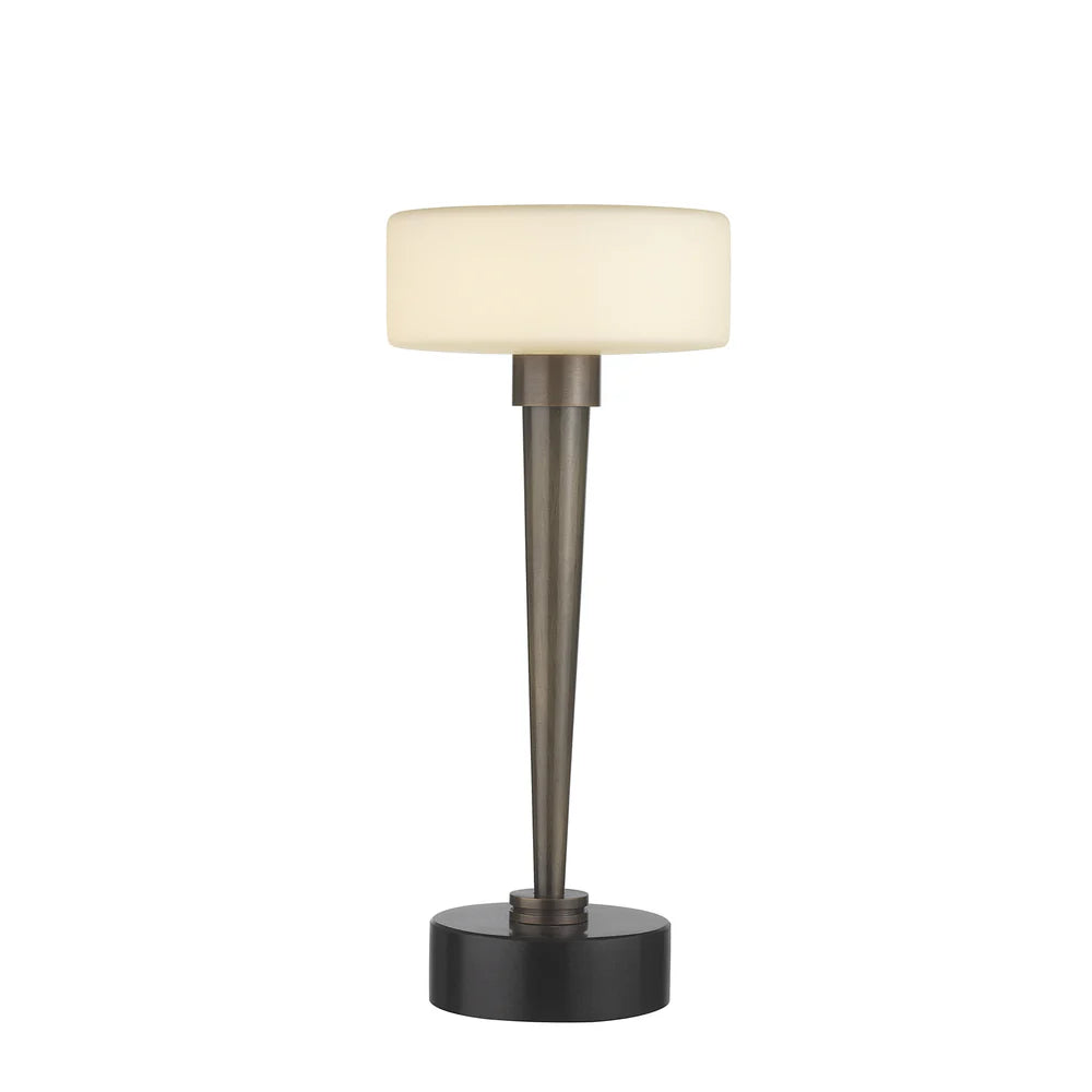 Northern Light - Colven Table Lamp Medium - Old English Brass Light Finish - Matt Opal Glass (Ø180 mm) Shade