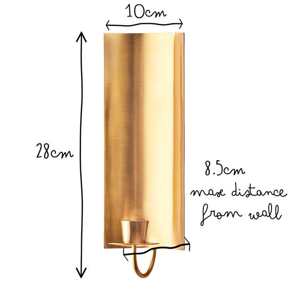 Pooky - Pitti Wall Mounted Candle Holder - Antiqued Brass