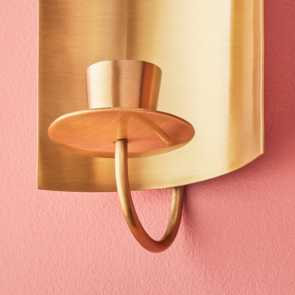 Pooky - Pitti Wall Mounted Candle Holder - Antiqued Brass