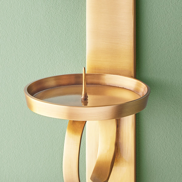 Pooky - Tivoli Wall Mounted Candle Holder - Antiqued Brass