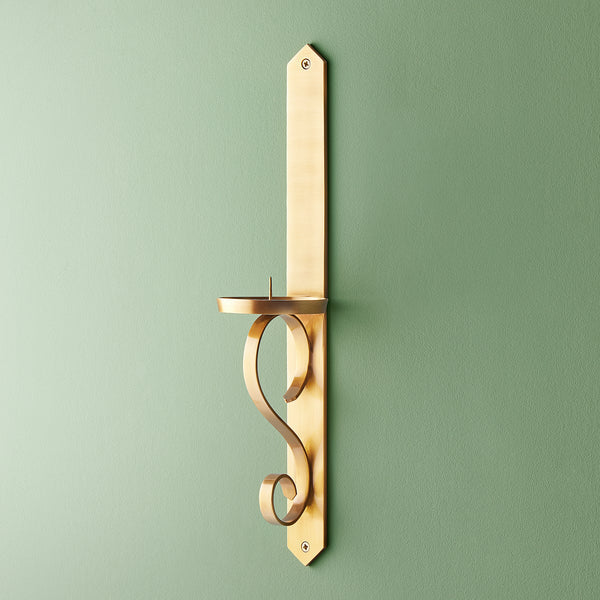 Pooky - Tivoli Wall Mounted Candle Holder - Antiqued Brass