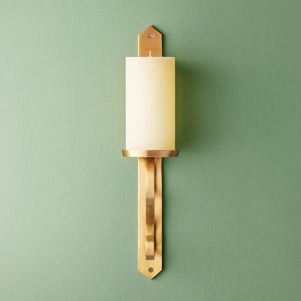Pooky - Tivoli Wall Mounted Candle Holder - Antiqued Brass