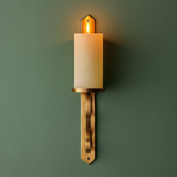 Pooky - Tivoli Wall Mounted Candle Holder - Antiqued Brass