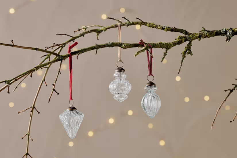 Nkuku - Calida Baubles - Clear Crackle (Set of 3)