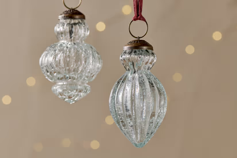 Nkuku - Calida Baubles - Clear Crackle (Set of 3)