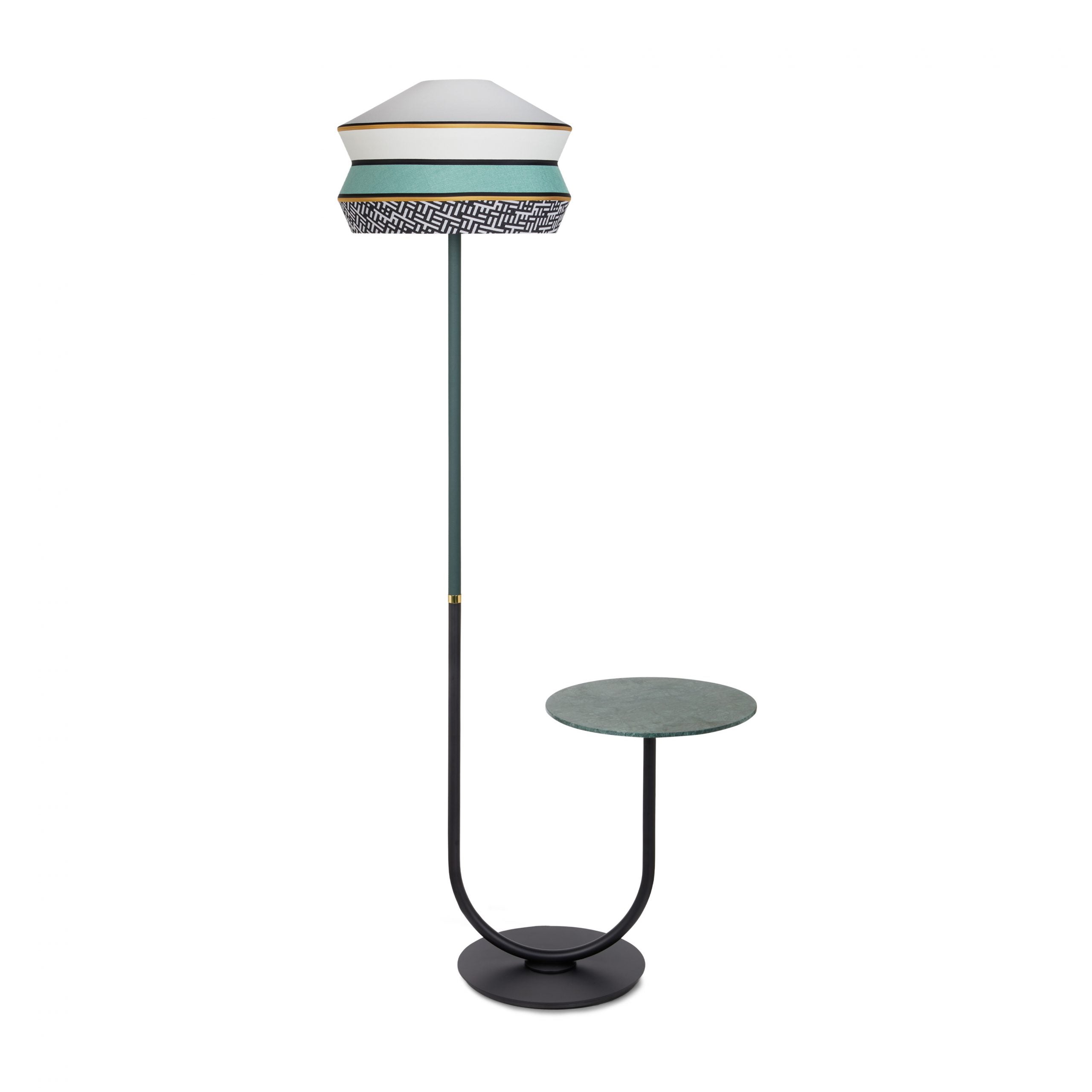 Contardi Lighting Calypso FL Floor Stand + Table Lamp - Antigua - Reseda Green Lacquered - Mint