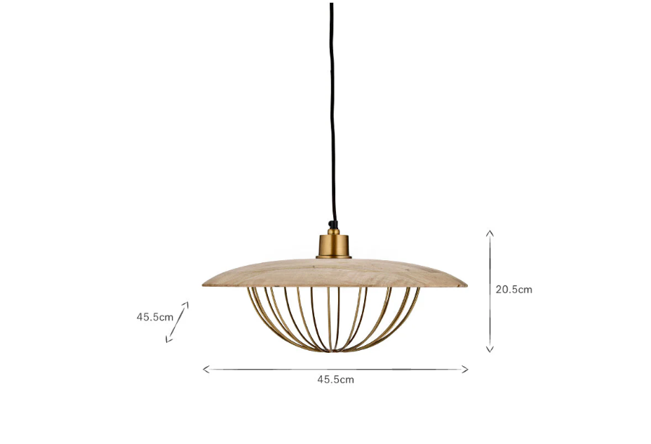 Nkuku Chakai Wood & Metal Pendant Light