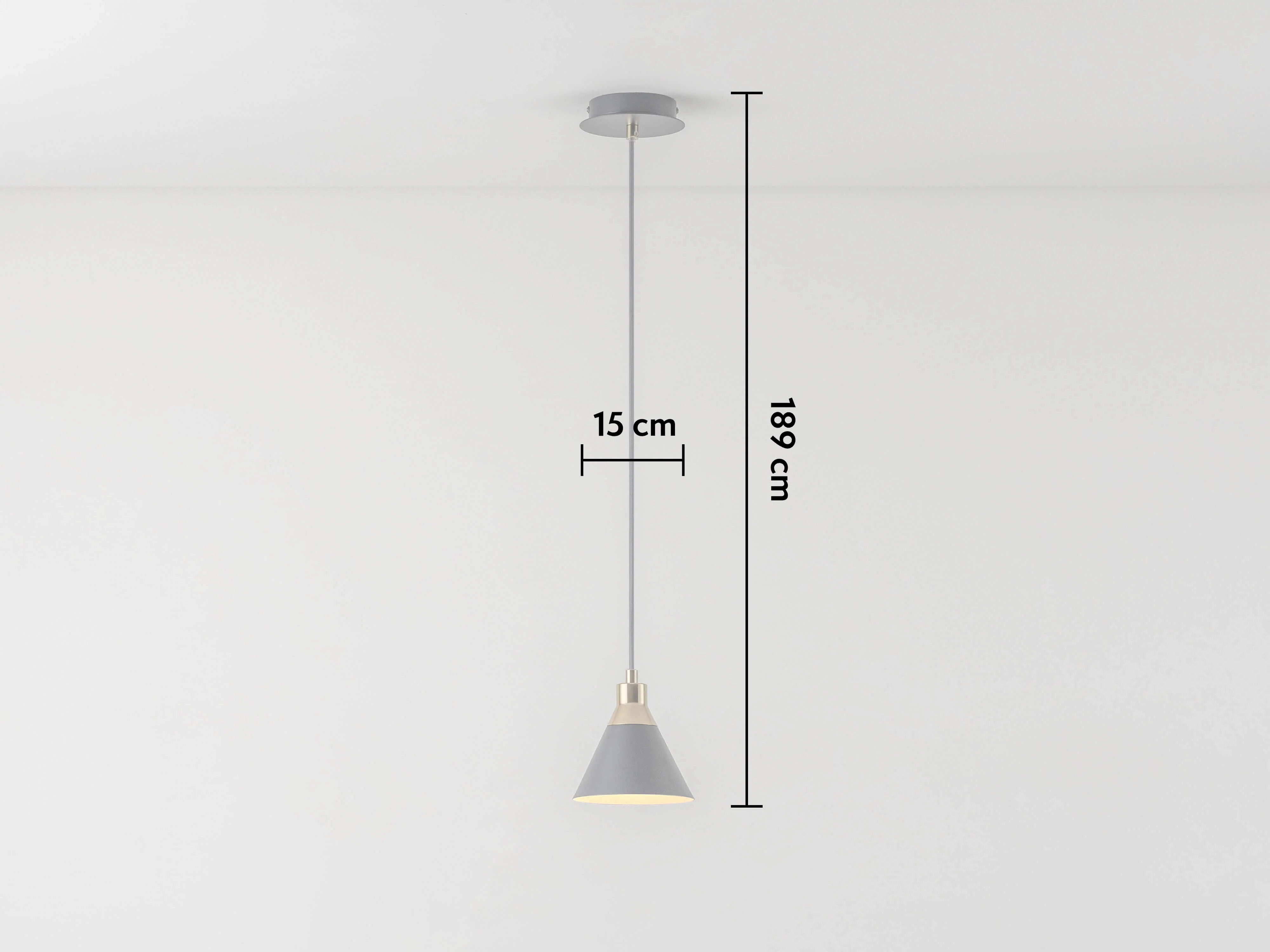 Houseof Charcoal Grey Cone Pendent Ceiling Light