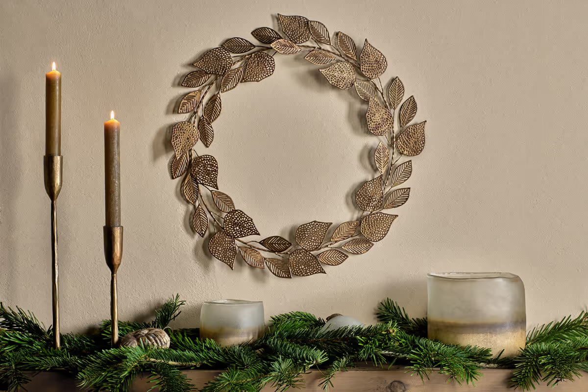 Nkuku - Charita Wreath - Antique Brass