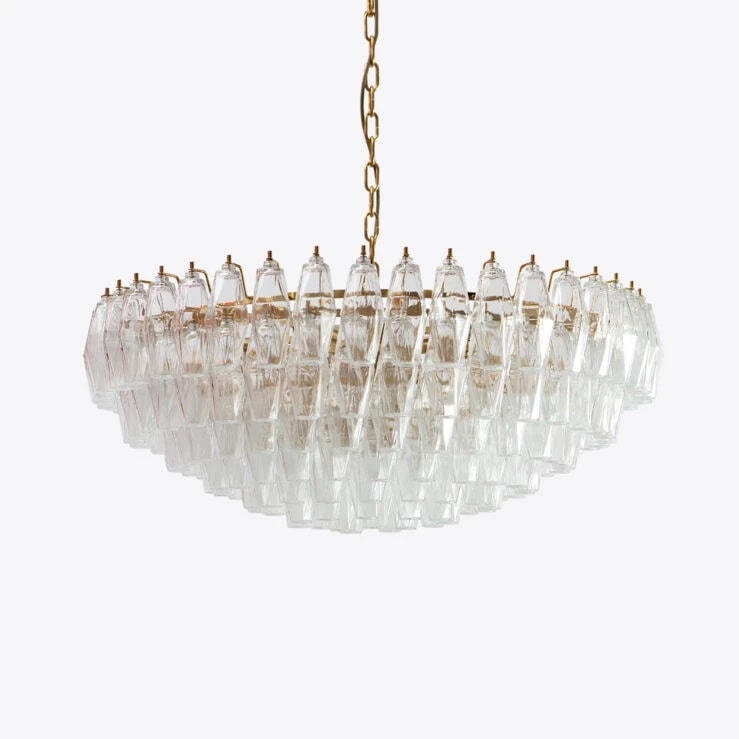 Pure White Lines Clear Sorrento Chandelier