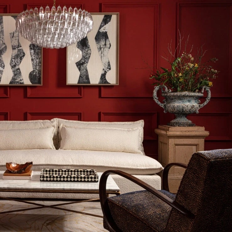 Pure White Lines Clear Sorrento Chandelier