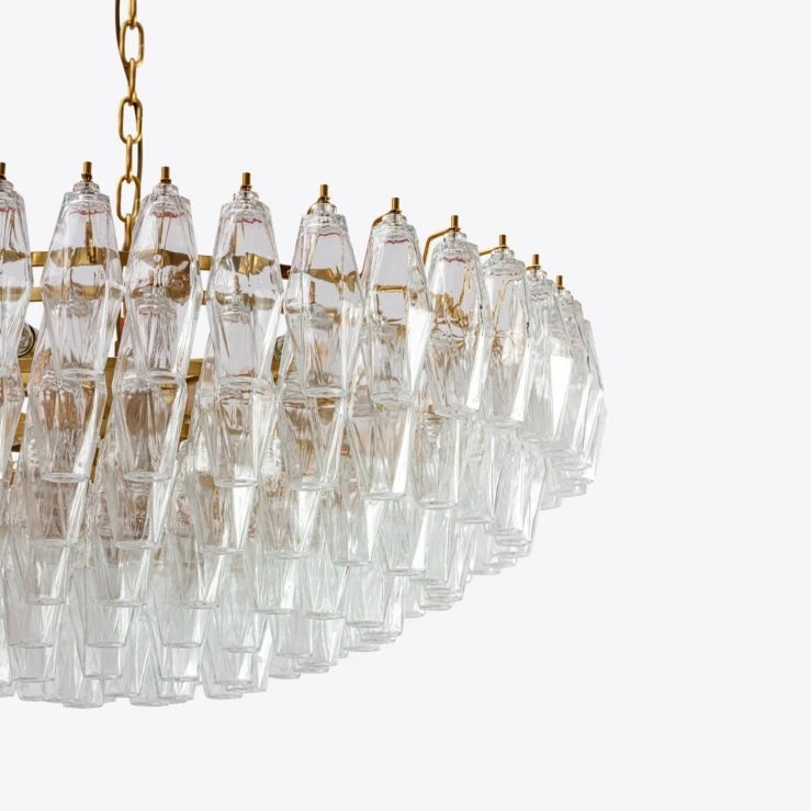 Pure White Lines Clear Sorrento Chandelier