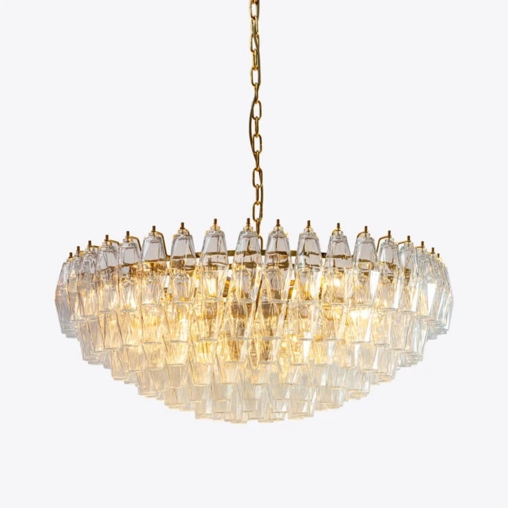 Pure White Lines Clear Sorrento Chandelier
