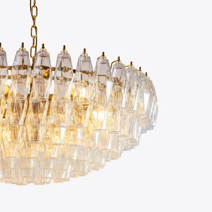 Pure White Lines Clear Sorrento Chandelier