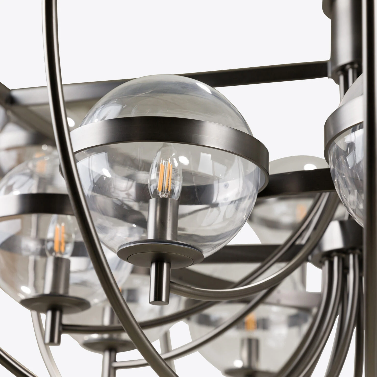 Pure White Lines - Cross Chandelier