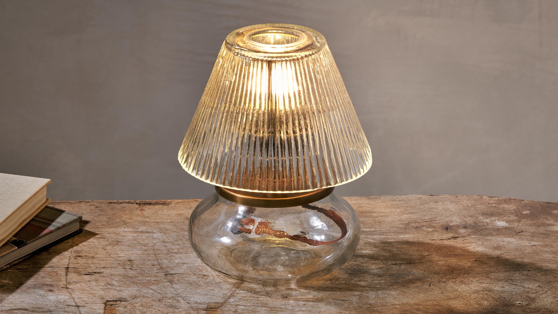 SALE Nkuku Dimalai Clear Recycled Glass Table Light