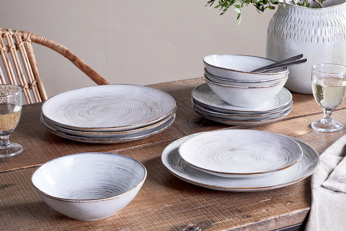 Nkuku - Dhanuk Ceramic Dinnerware Set - (Set of 12)