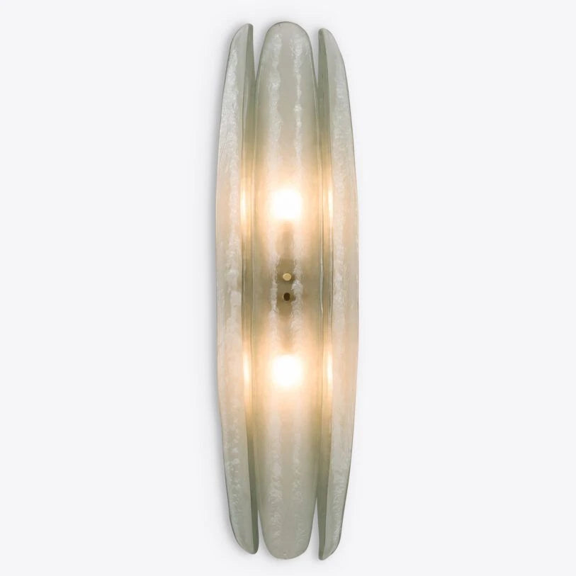 Pure White Lines Sea Glass Dahlia Wall Light