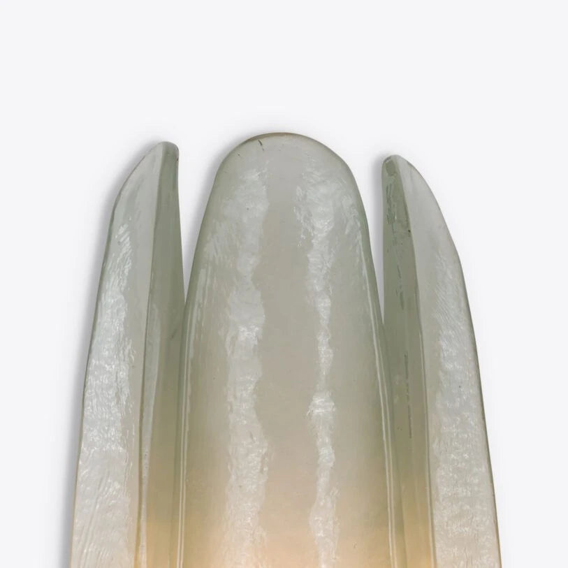 Pure White Lines Sea Glass Dahlia Wall Light
