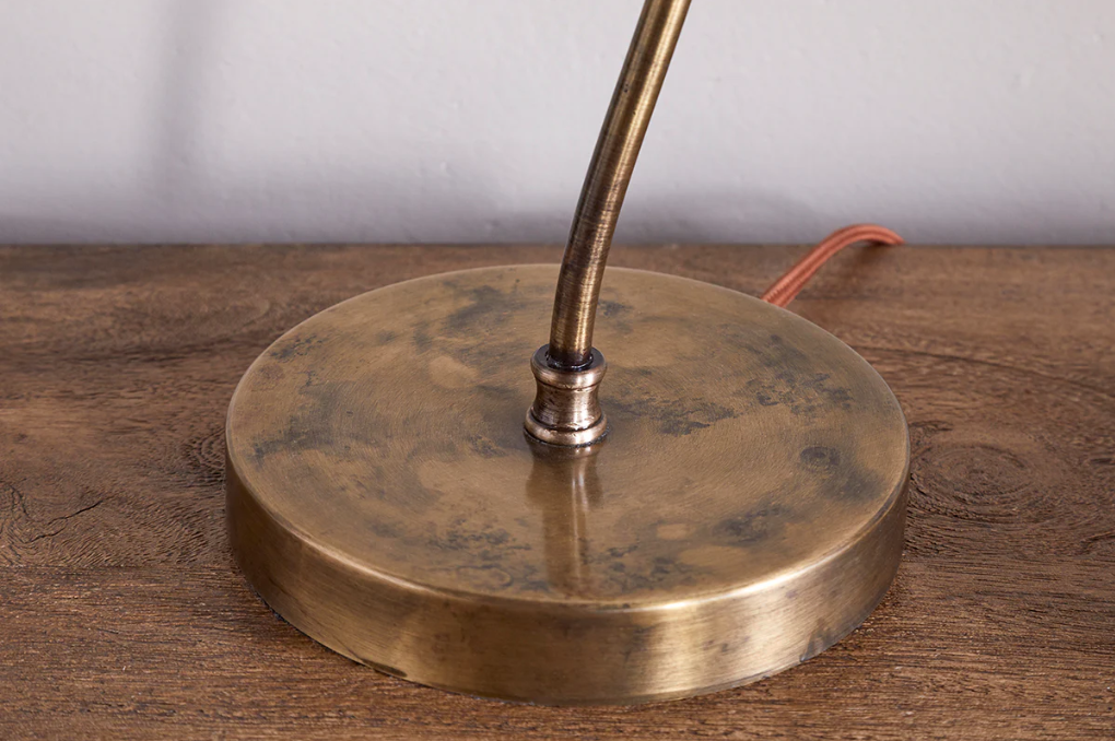 Nkuku Damba Desk Lamp - Antique Brass