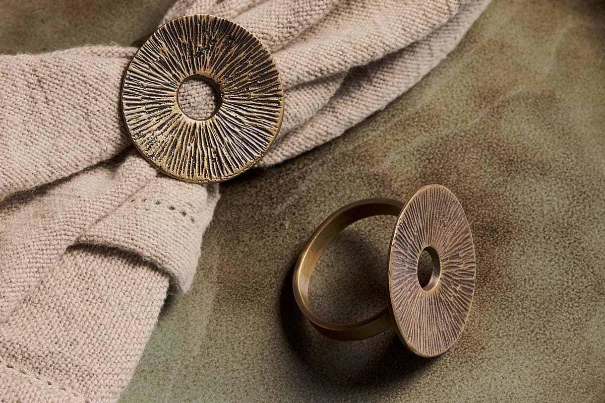 Nkuku - Dankuni Napkin Rings - Antique Brass (Set of 4)