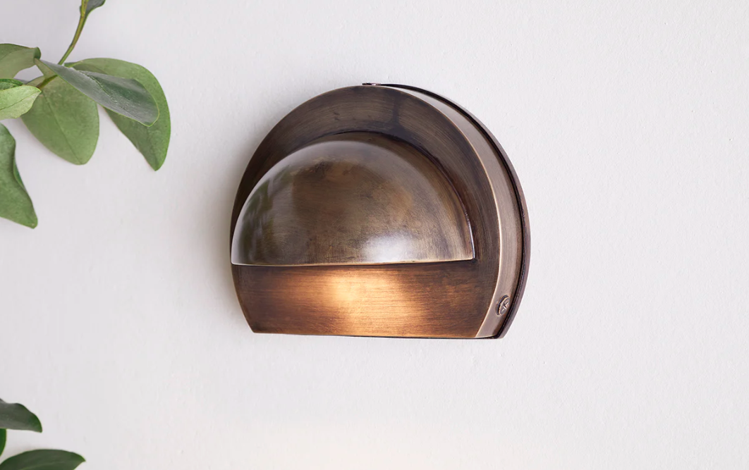 Nkuku Datu Outdoor Wall Lamp - Antique Brass