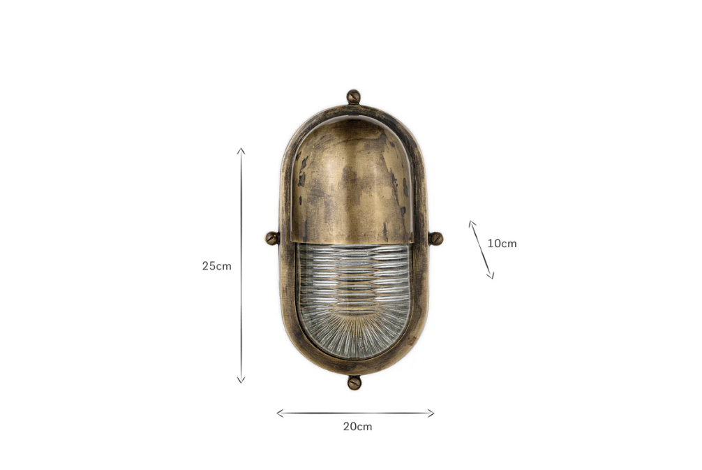 Nkuku Denaya Outdoor Wall Lamp - Antique Brass