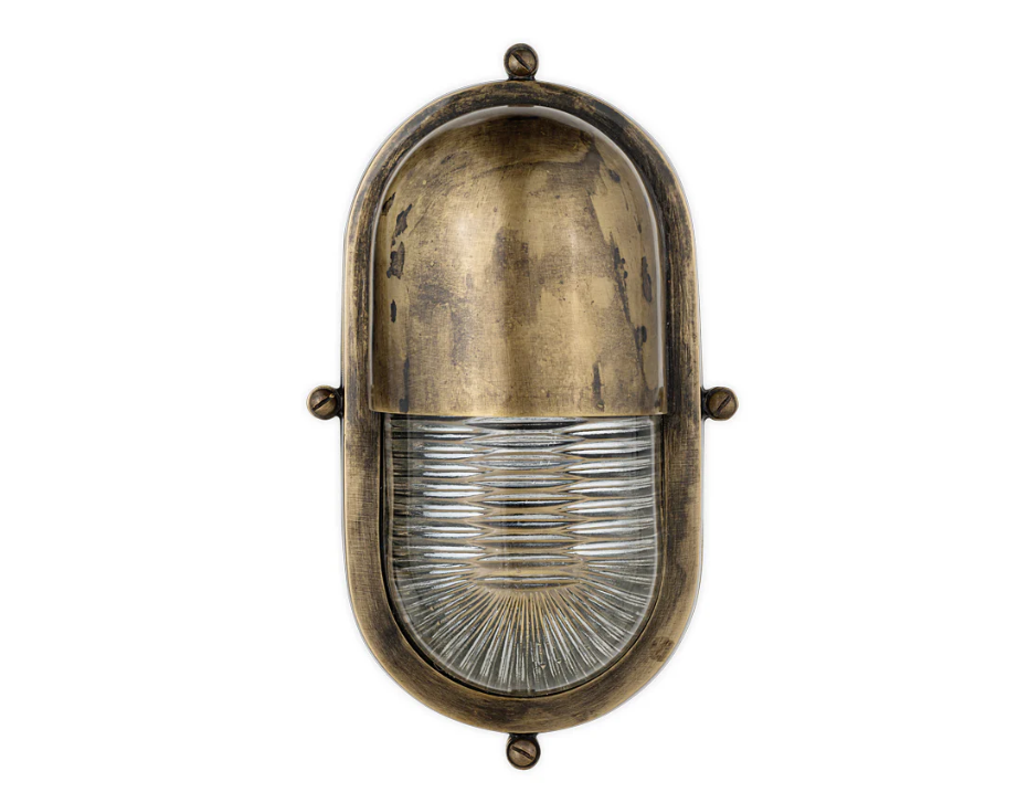 Nkuku Denaya Outdoor Wall Lamp - Antique Brass