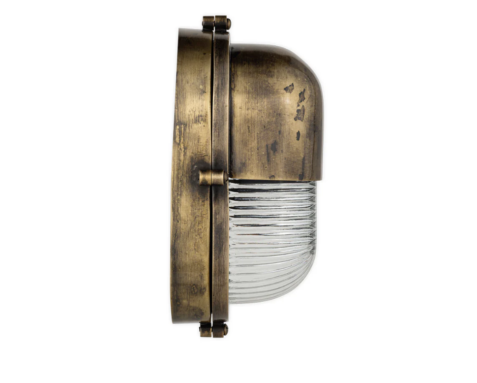 Nkuku Denaya Outdoor Wall Lamp - Antique Brass