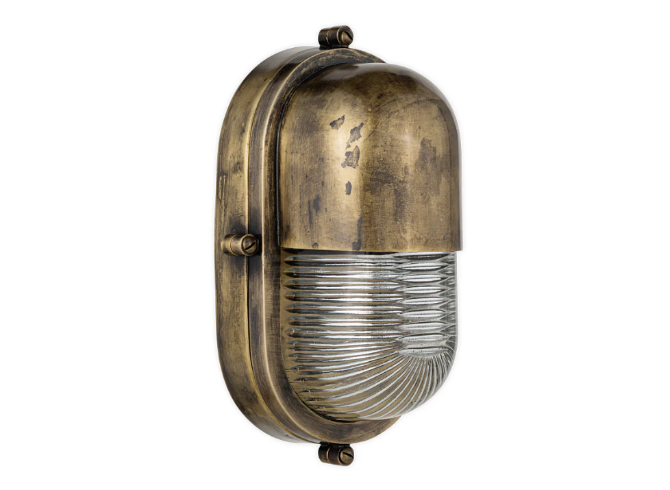 Nkuku Denaya Outdoor Wall Lamp - Antique Brass