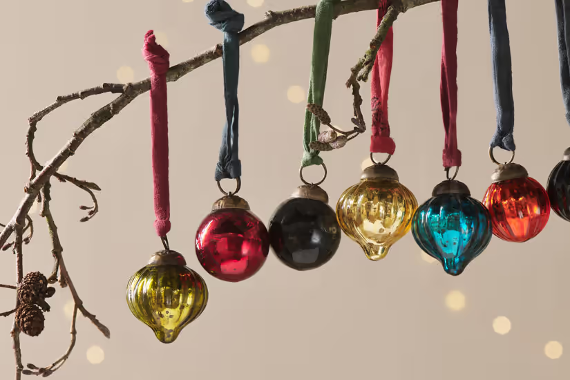 Nkuku - Dew Drop Baubles - Mixed Antique - (Set of 12)
