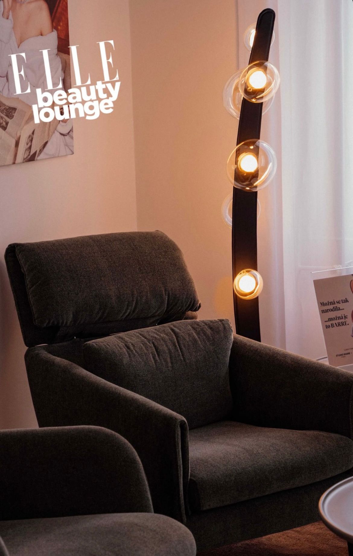 Bomma Dew Drops Floor Light in Vegan Black Leather