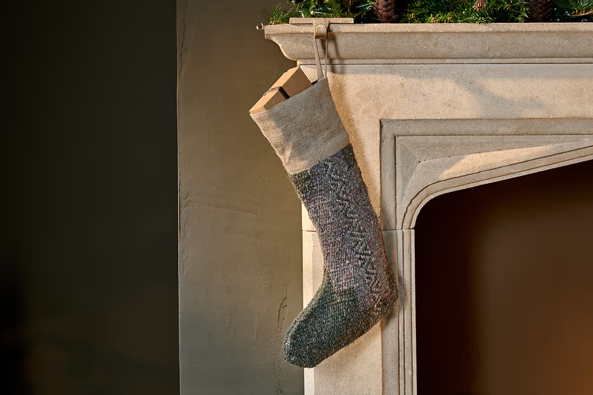 Nkuku - Dhanda Recycled Wool Stocking - Moss & Natural
