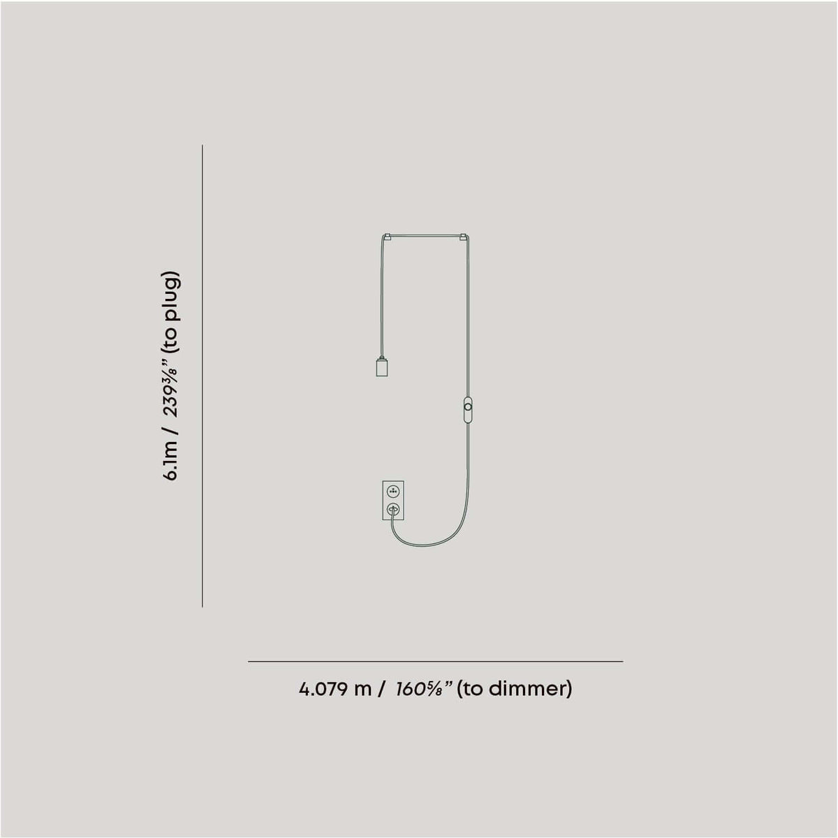 Tala Oval II Plug-In Pendant in Graphite