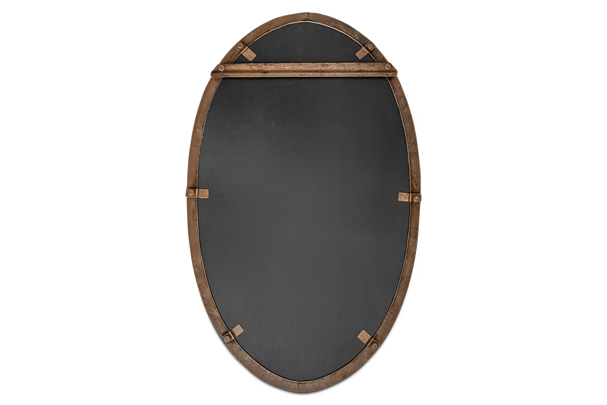Nkuku - Drishti Oval Iron Mirror - Antique Black - Small