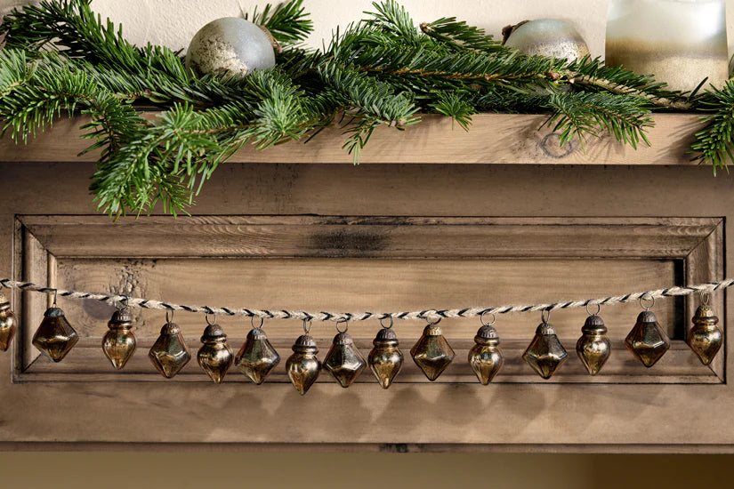 Nkuku Ekiti Bauble Garland - Antique Gold