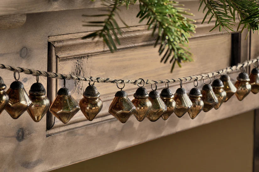 Nkuku Ekiti Bauble Garland - Antique Gold