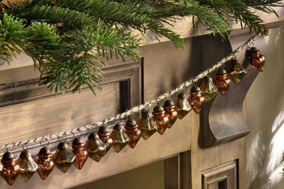 Nkuku Ekiti Bauble Garland - Antique Gold & Rust