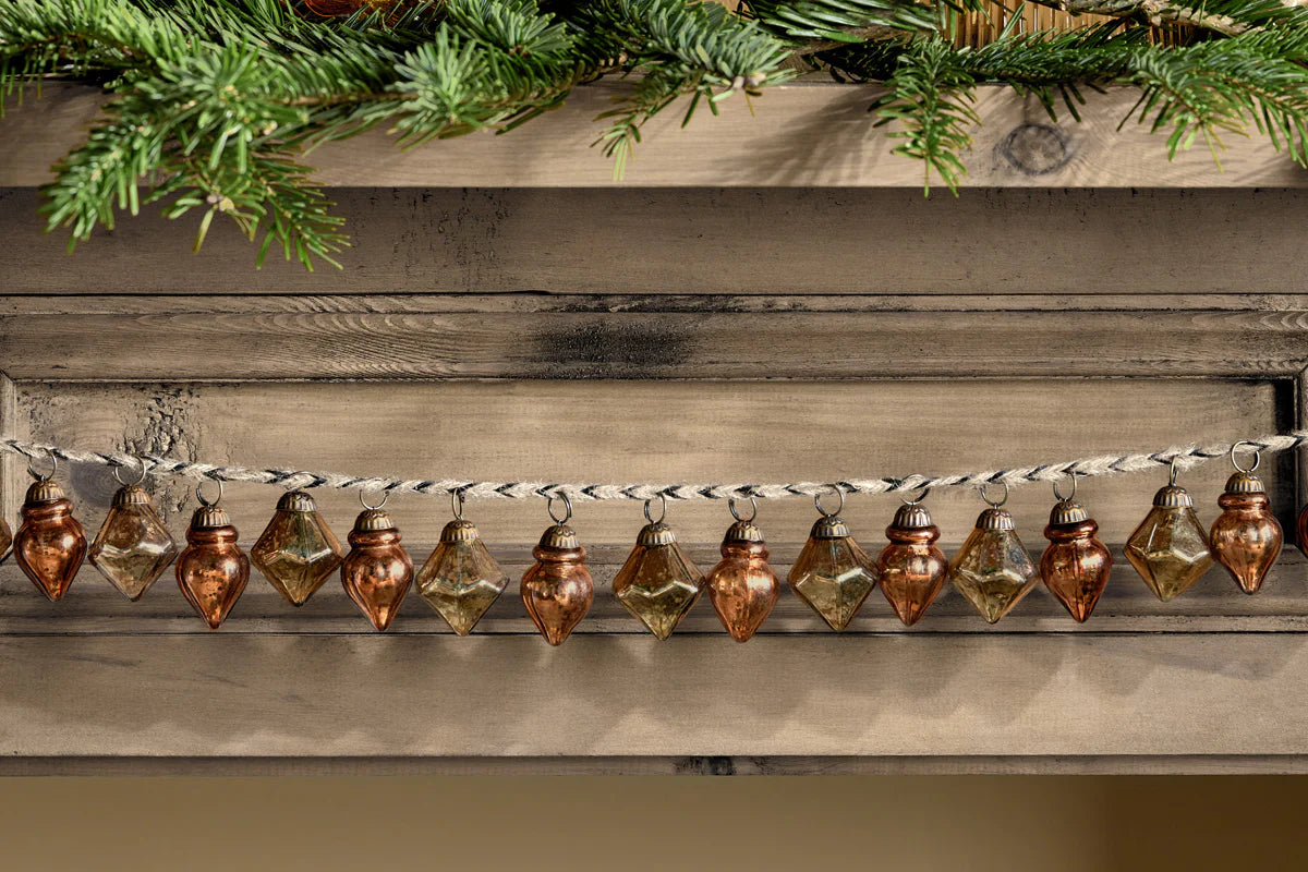 Nkuku Ekiti Bauble Garland - Antique Gold & Rust