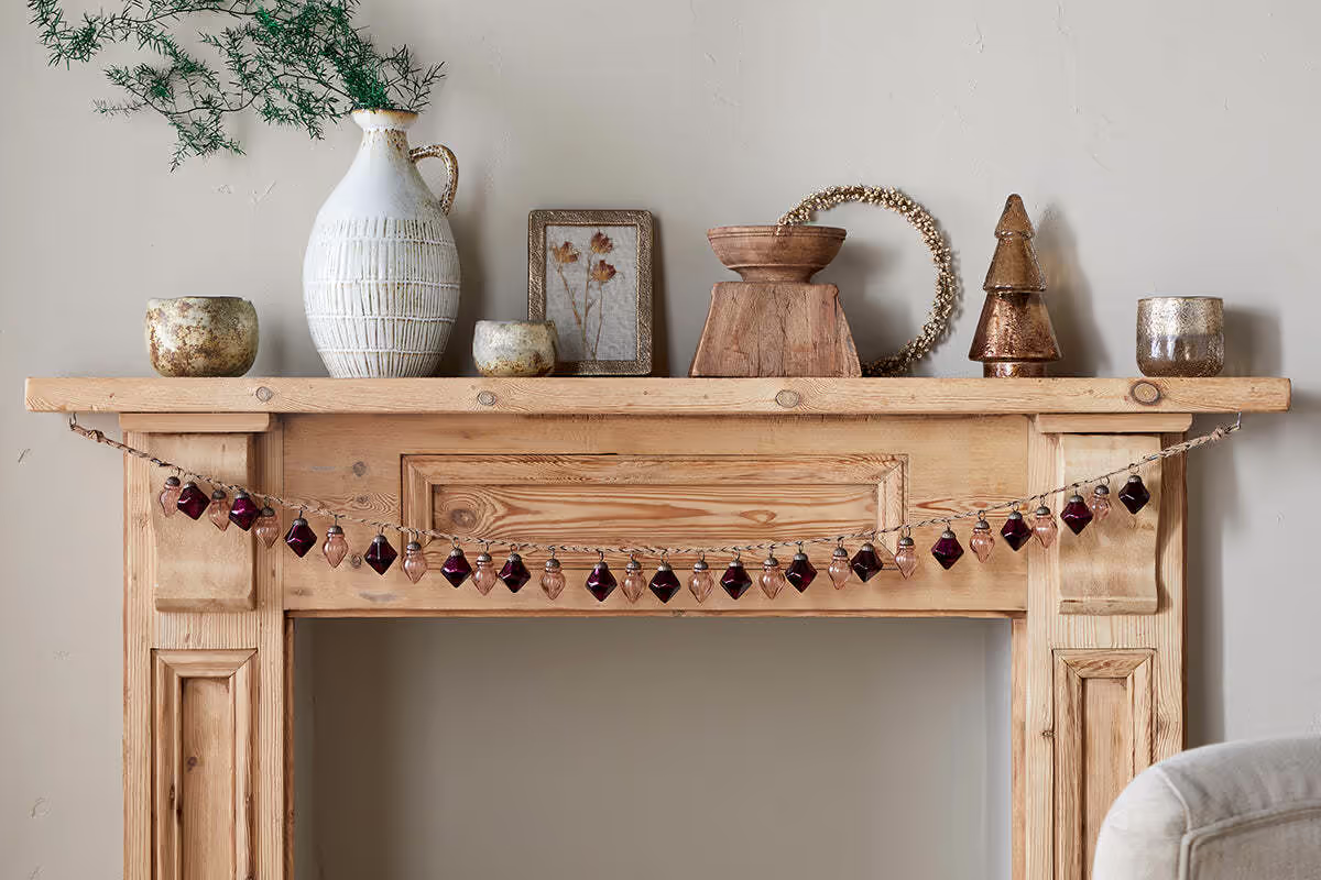 Nkuku - Ekiti Bauble Garland - Ruby & Copper