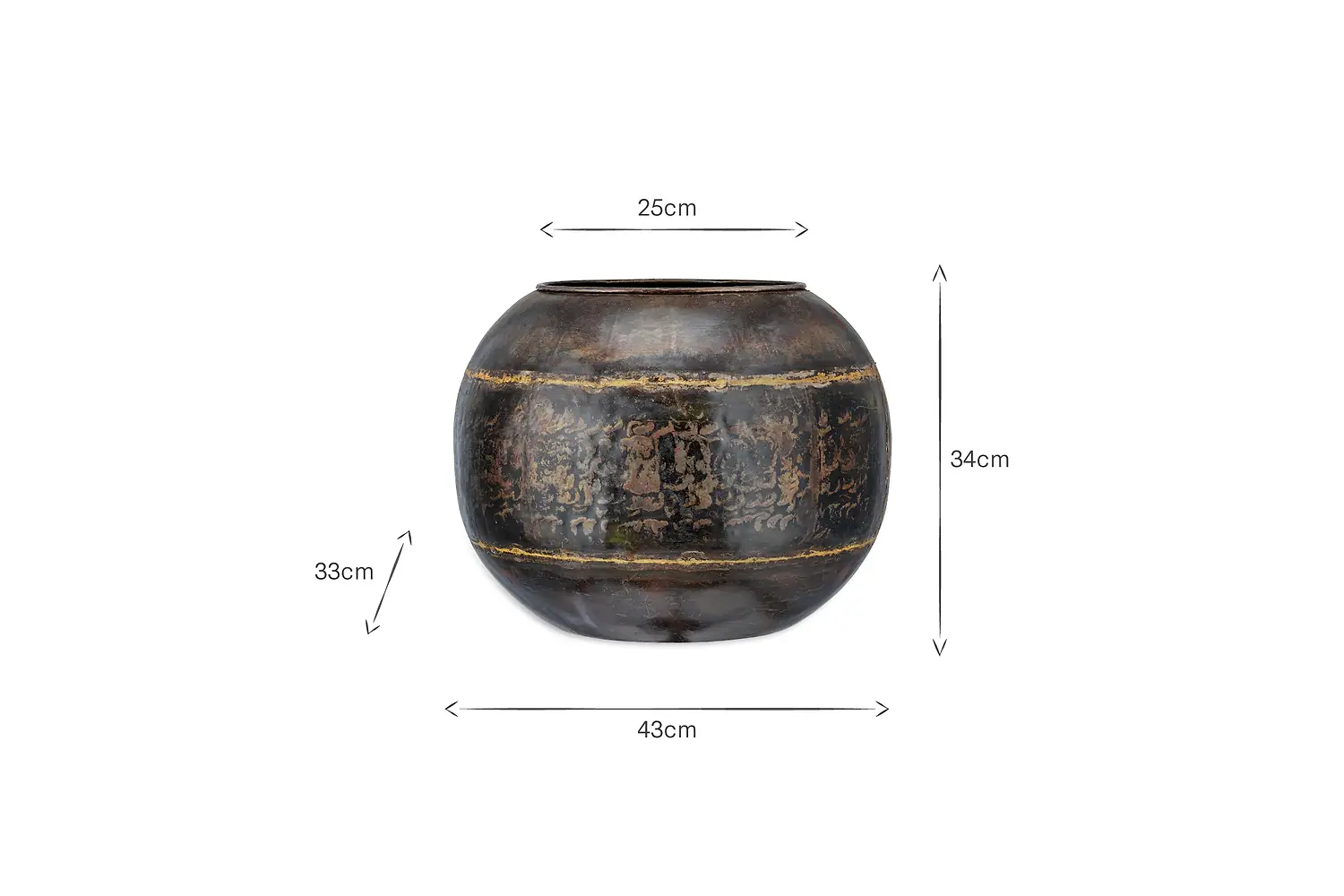 Nkuku - Endo Reclaimed Iron Globe Planter - Large