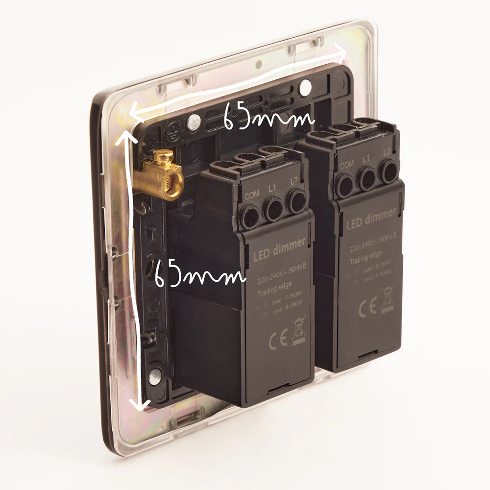 Pooky Two Gang 2 Way Florence Dimmer Switch in Bronze