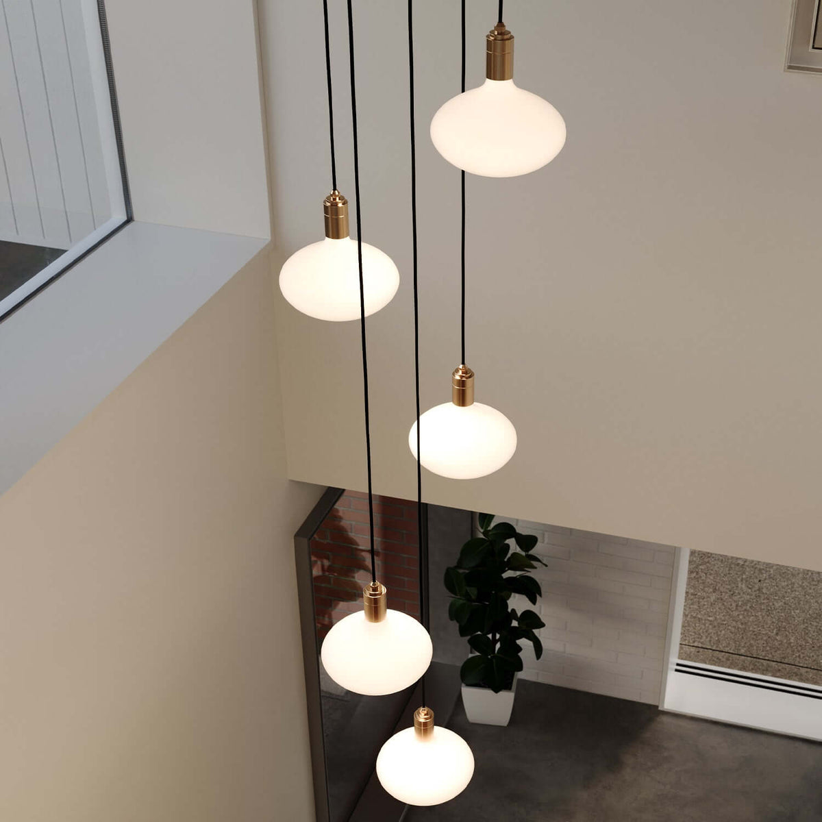 Tala Five Pendant in Brass + Oval II