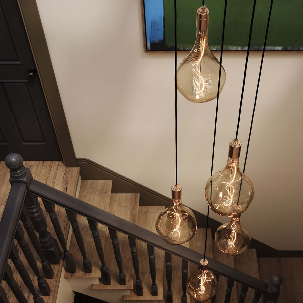 Tala Five Pendant in Brass + Voronoi III