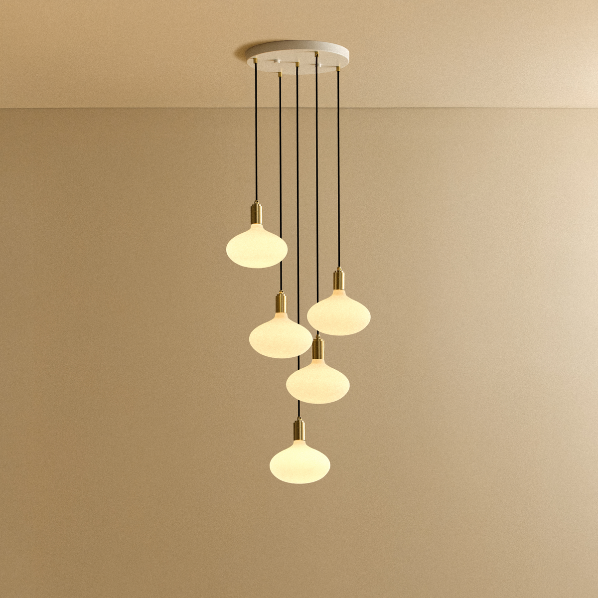 Tala Five Pendant in Brass + Oval II