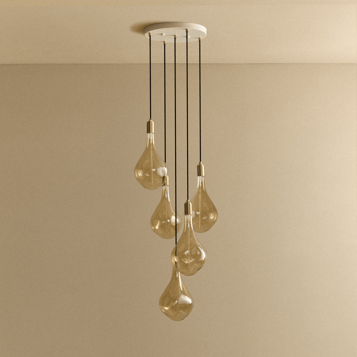 Tala Five Pendant in Brass + Voronoi III