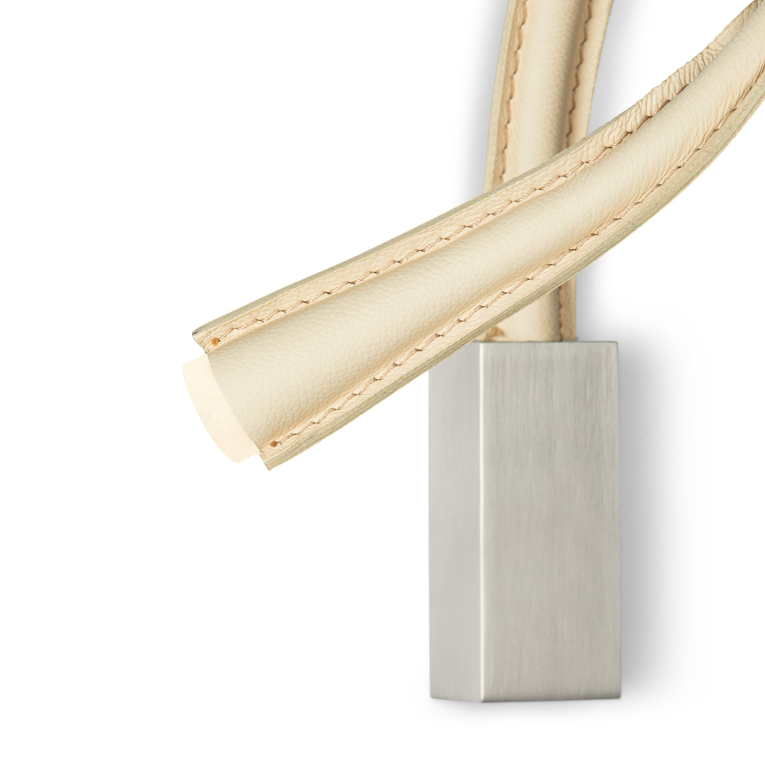 Contardi Lighting Flexiled wall Lamp - l.600 - Satin Nickel - Ivory Leather - Without  Switch